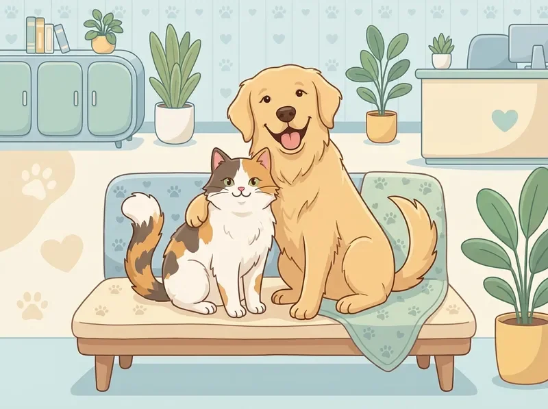 כלב וחתול מאושרים יחד - מרפאת מחמד